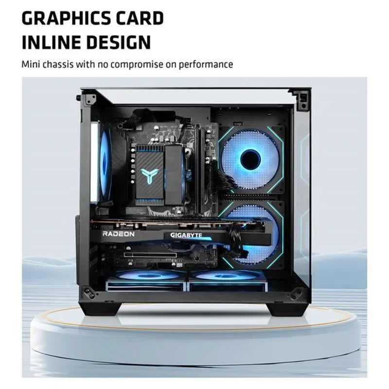 Yeah Magic CUBE PC Case Double-Sided Tempered Glass FANS*3
