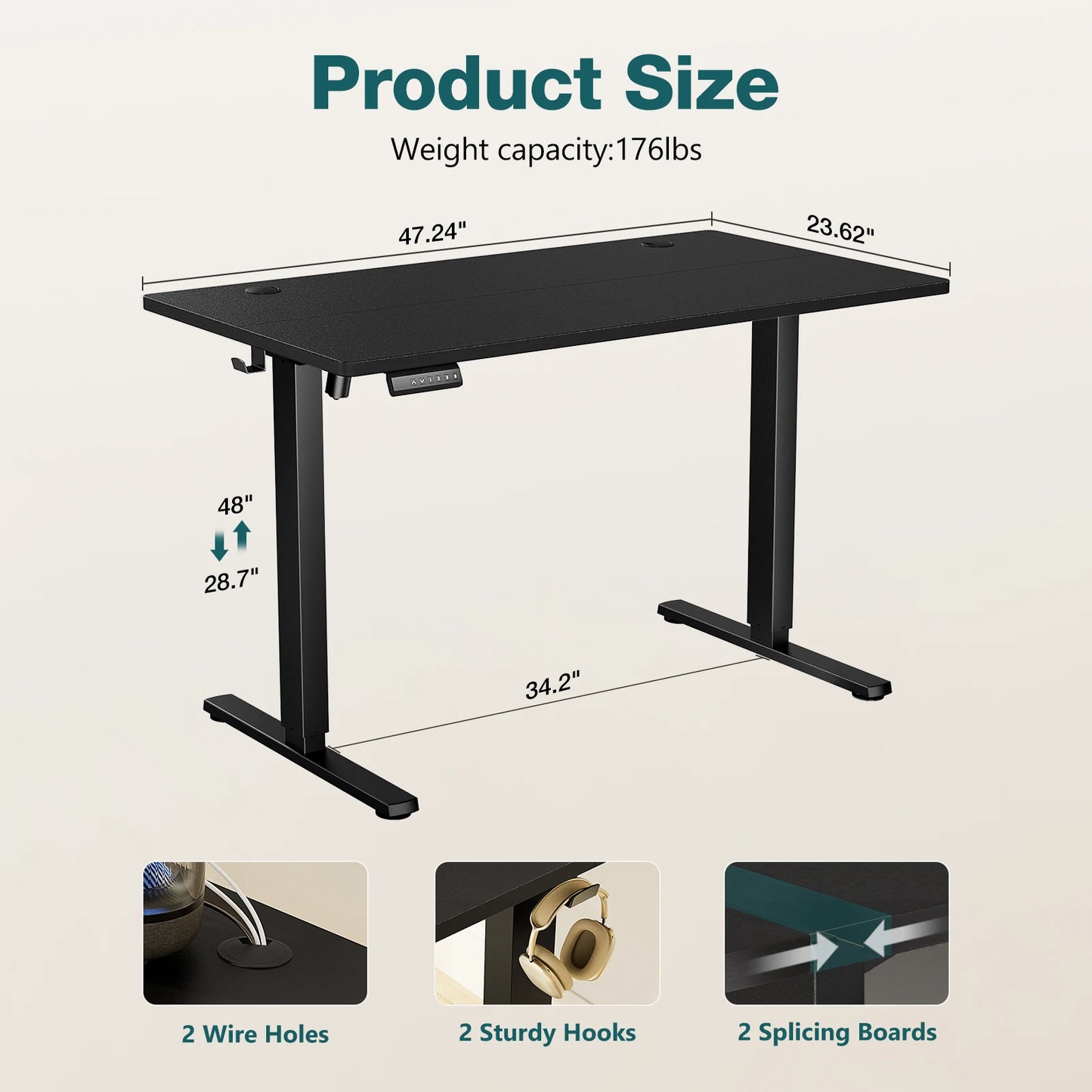 JHK Electric Standing Computer Desk Height Adjustable