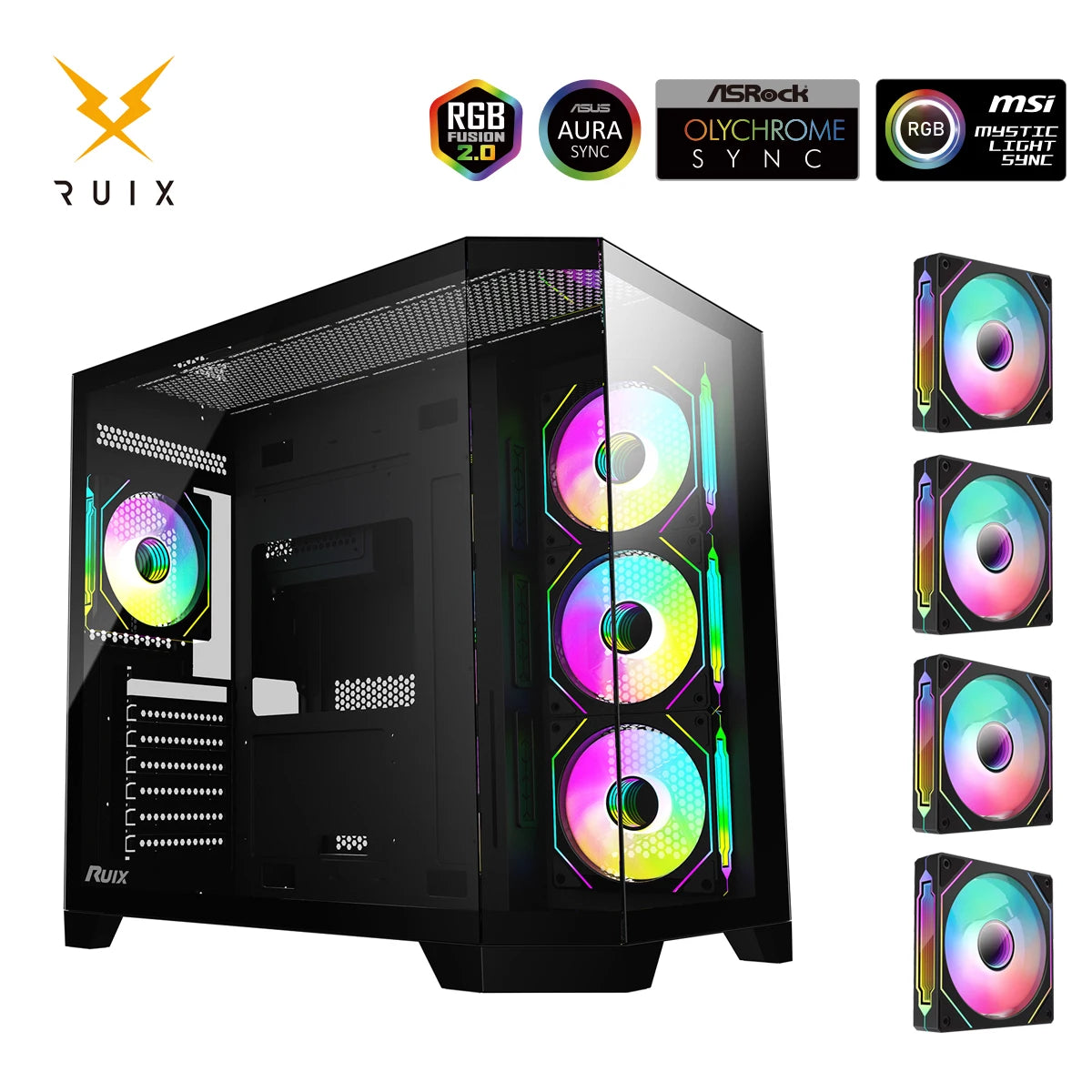 Ruix OV303 Black Color ATX Mid Tower Computer Case