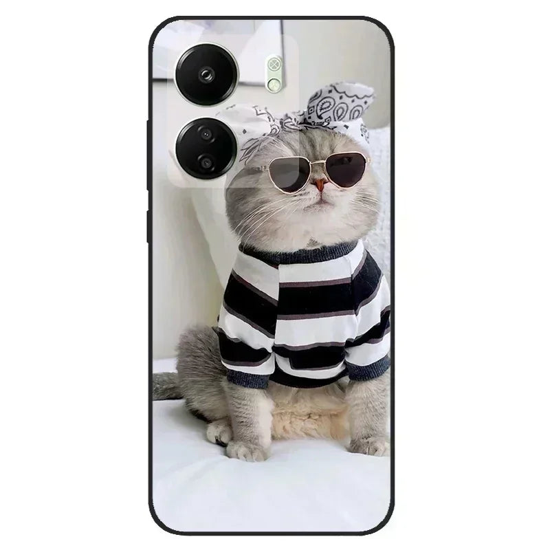 For Redmi 13C 4G Case Animals Soft Silicone TPU Phone Cases