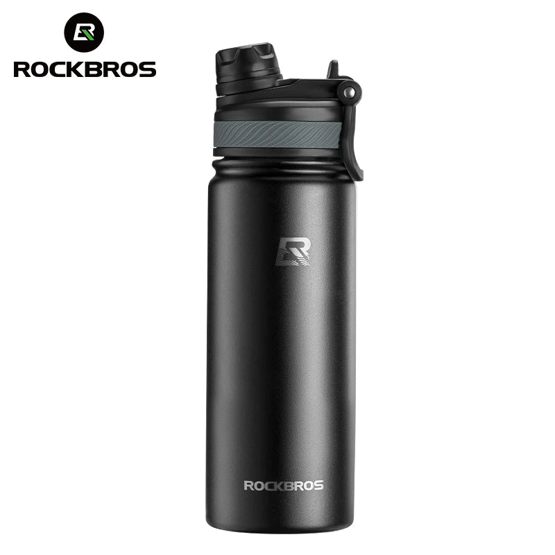 ROCKBROS Thermos Water Bottle 500ml 1000ml Non Slip Stainless Steel