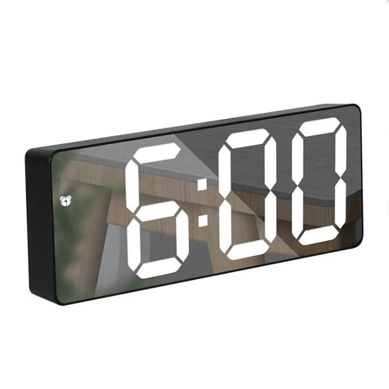 Acrylic/Mirror Digital Alarm Clock 12/24H Electronic LED Clock