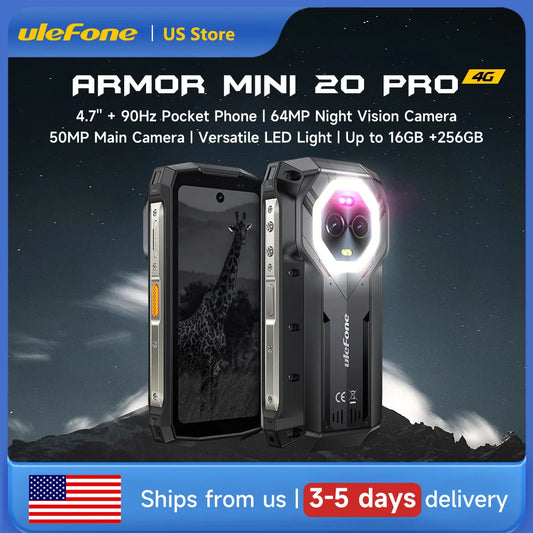 Ulefone Armor Mini 20 Pro 5G 4.7' Rugged Phone 64MP 6200mAh 16+256G
