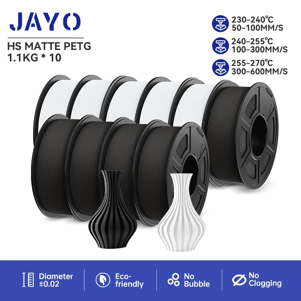 JAYO PETG/PLA PLUS/High Speed Matte PETG/PLA Filament 175mm 10 Rolls