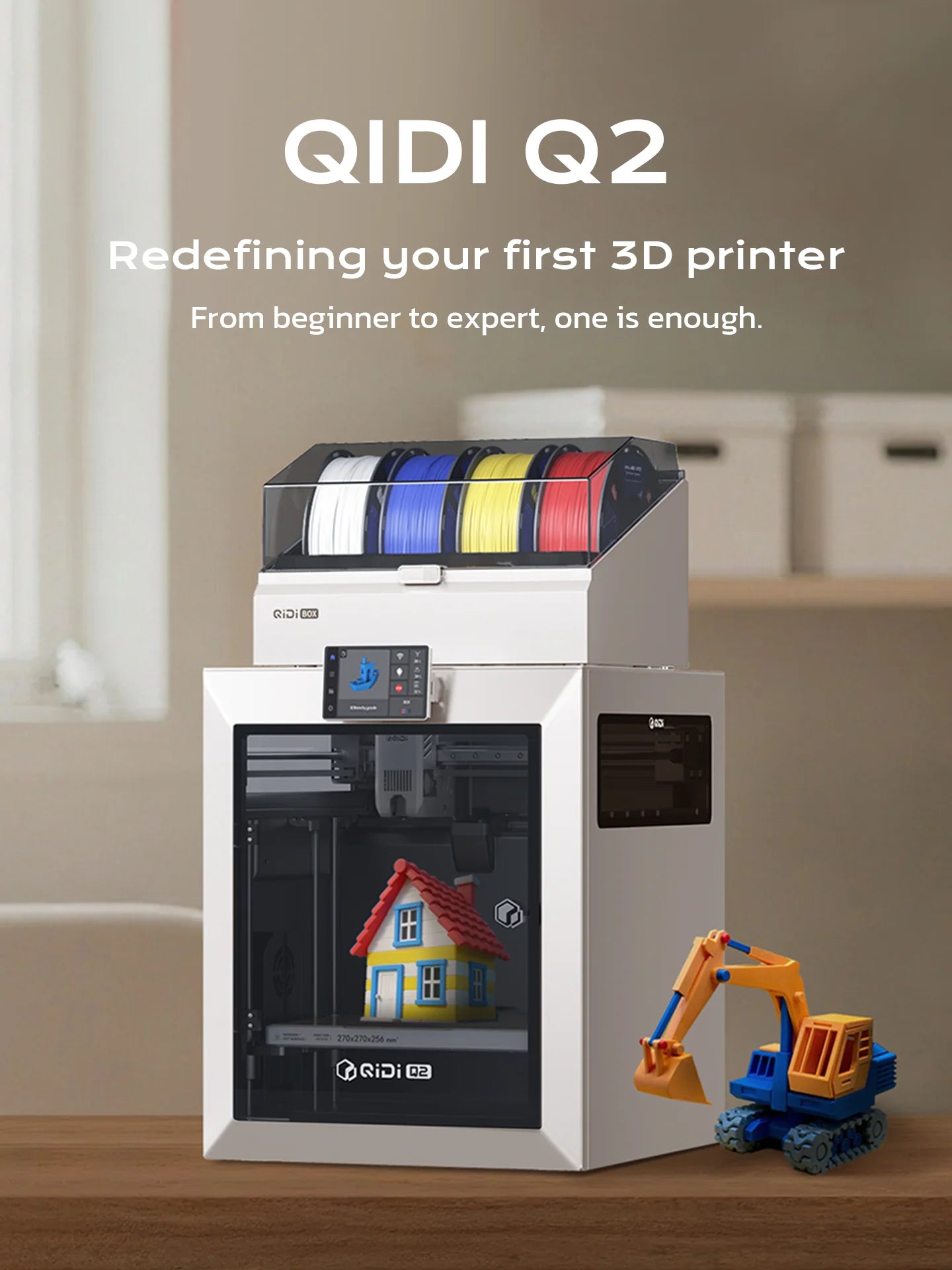 QIDI Q2 Multi-Color Printing 3D Printer Fast Speed Printing 600mm/s