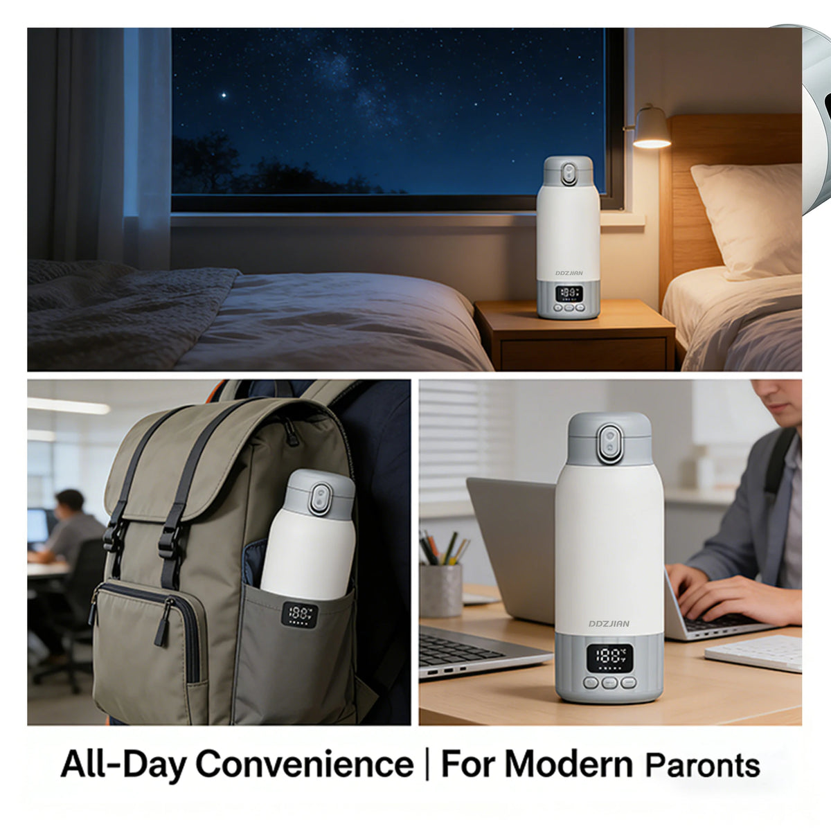 500ml Electric Heating Thermos Cup LED Display Portable