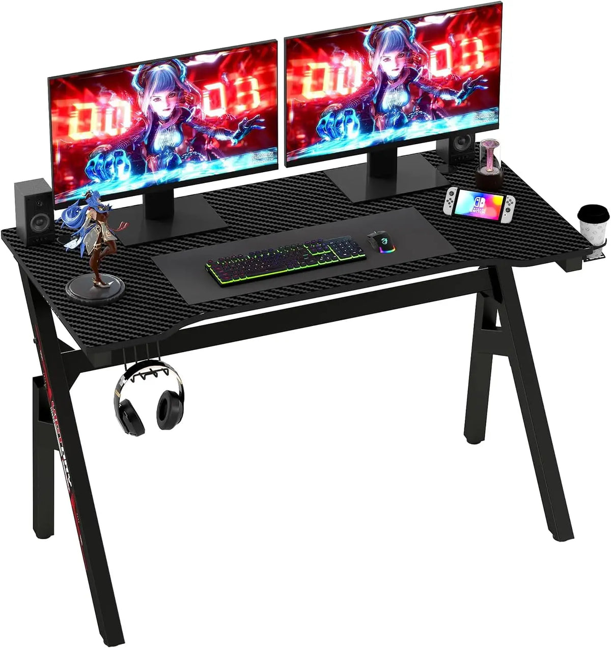 BestOffice Gaming Desk Computer Desk 47 Inch Home Office Workstation